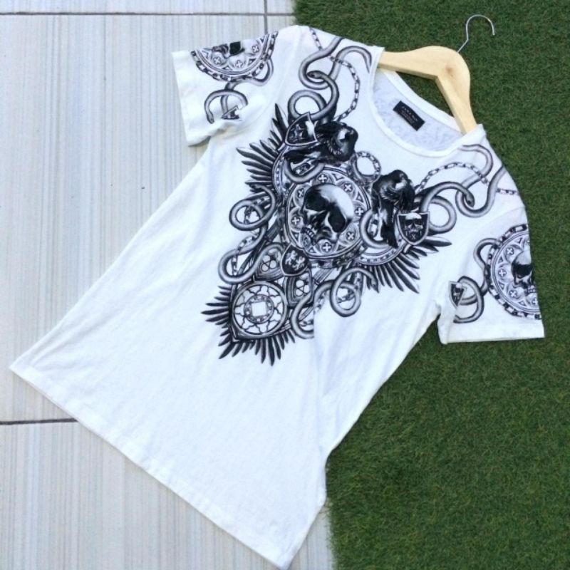 zara man skull t shirt