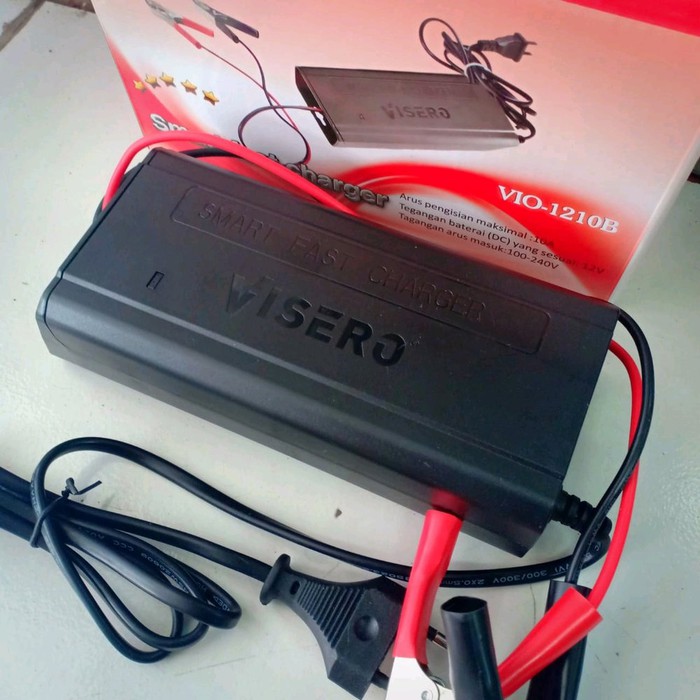Jual Smart Fast Charger Accu 12v 10A Visero VIO-1210B Cas Aki Mobil