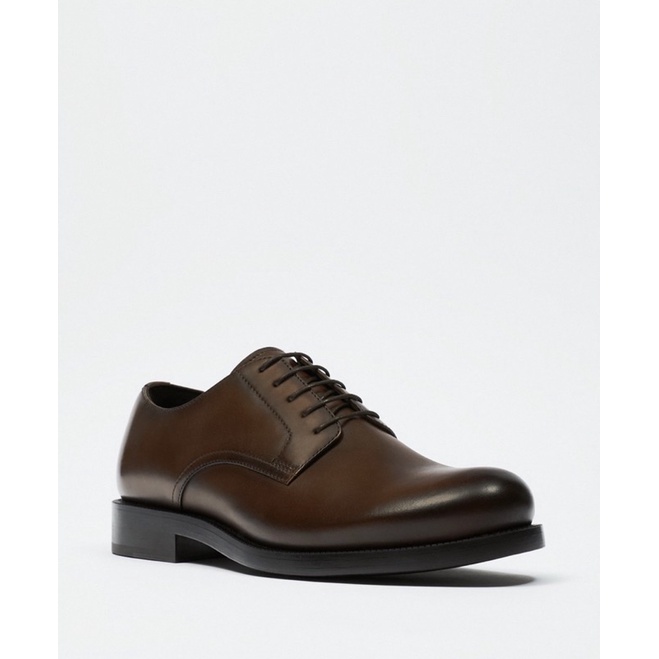 Jual Zara Man Brown Leather Formal shoes | Shopee Indonesia