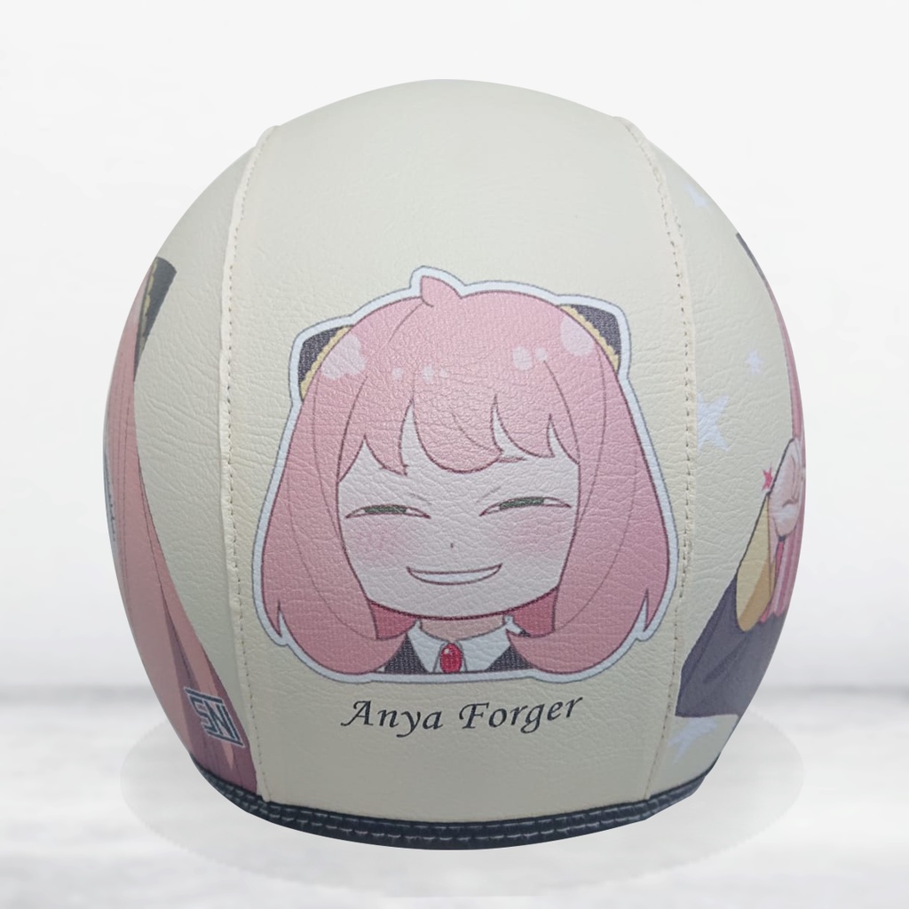 Jual Helm Retro Bogo Kulit Motif Little Chibi Girl Anya Forger Kaca ...