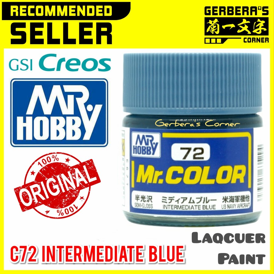 Jual Mr Color C72 Intermediate Blue Mr Hobby Lacquer Paint Cat Airbrush ...