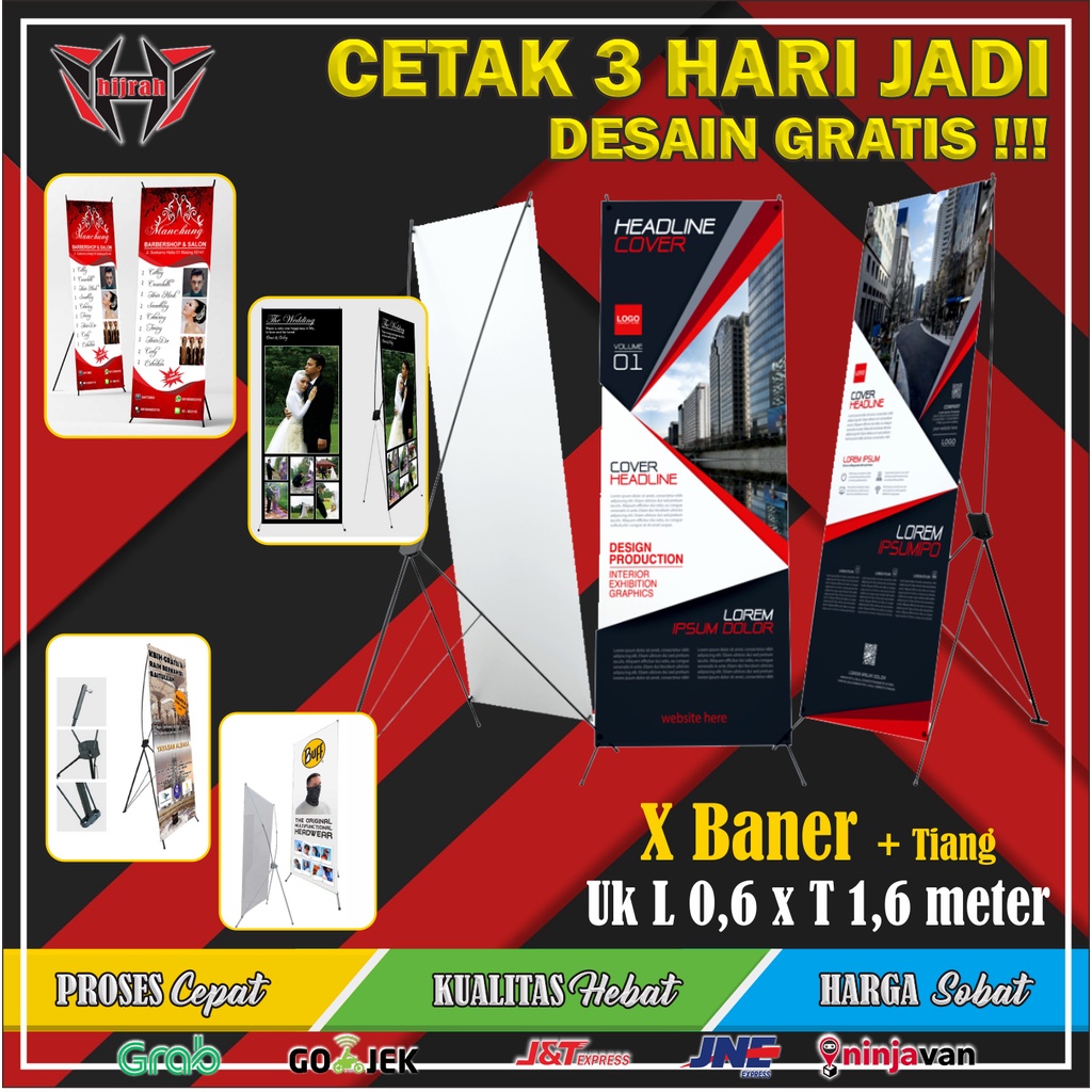 Jual PAKET X-Banner XBanner X Banner Print Spanduk Flexi Plus Tiang ...