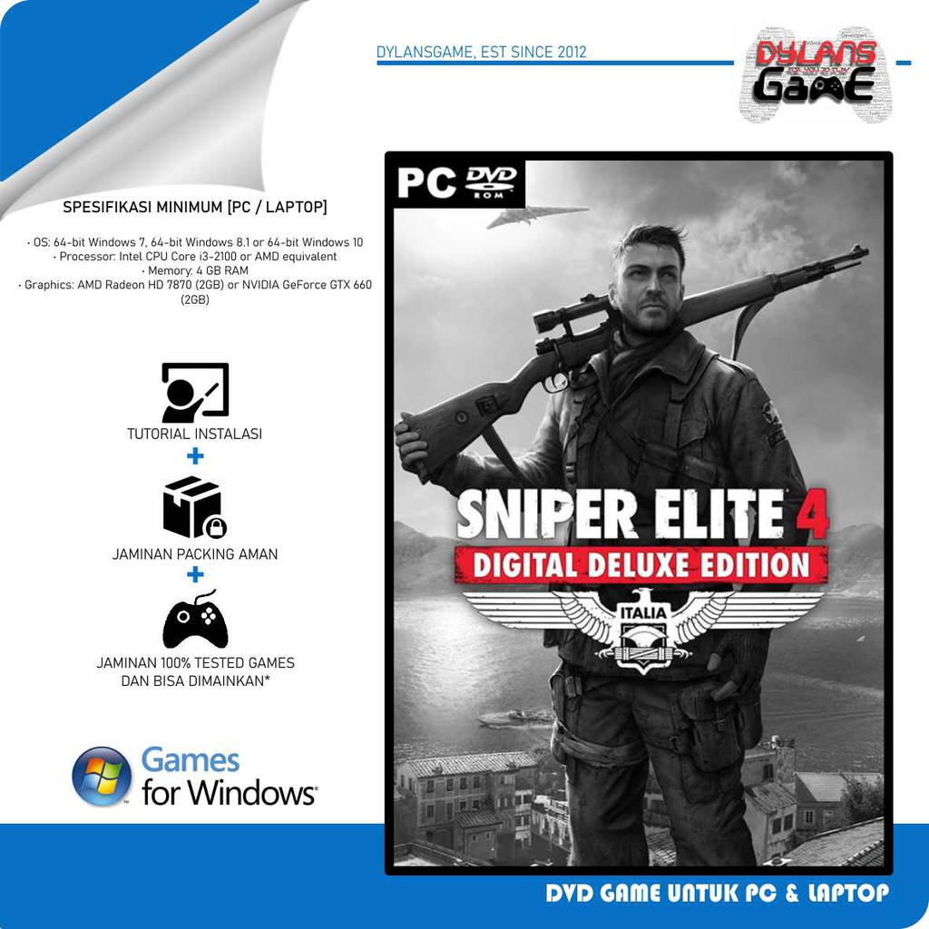 Jual SNIPER ELITE 4 DELUXE EDITION GAME PC LAPTOP | Shopee Indonesia