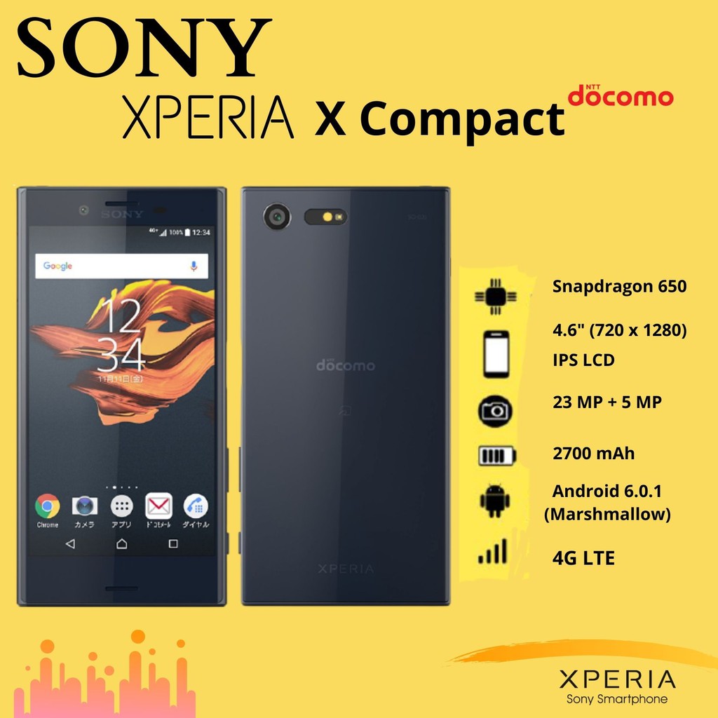 Jual Sony Xperia X Compact 4G LTE - 3 32 GB - HP/Handphone Docomo