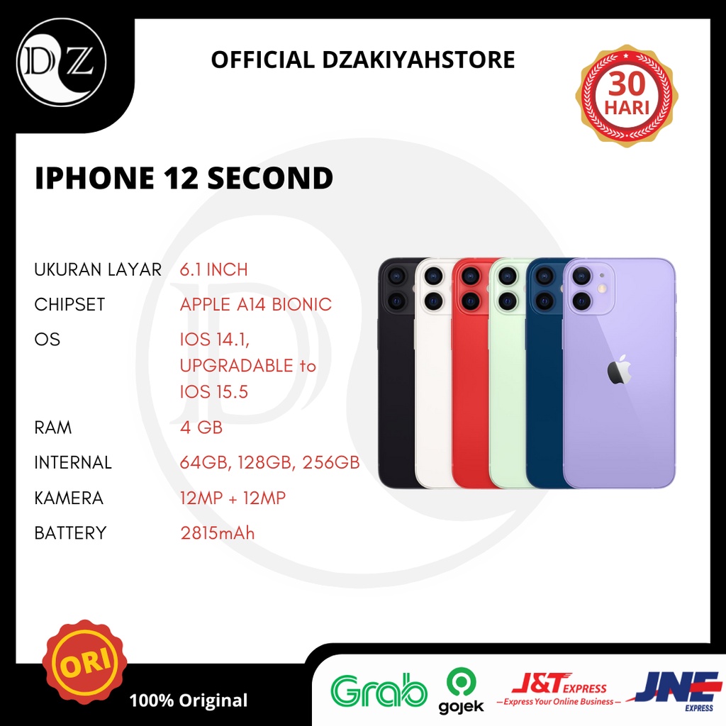 Jual Iphone 12 Second Original 64gb 128gb 256gb All Operator Shopee