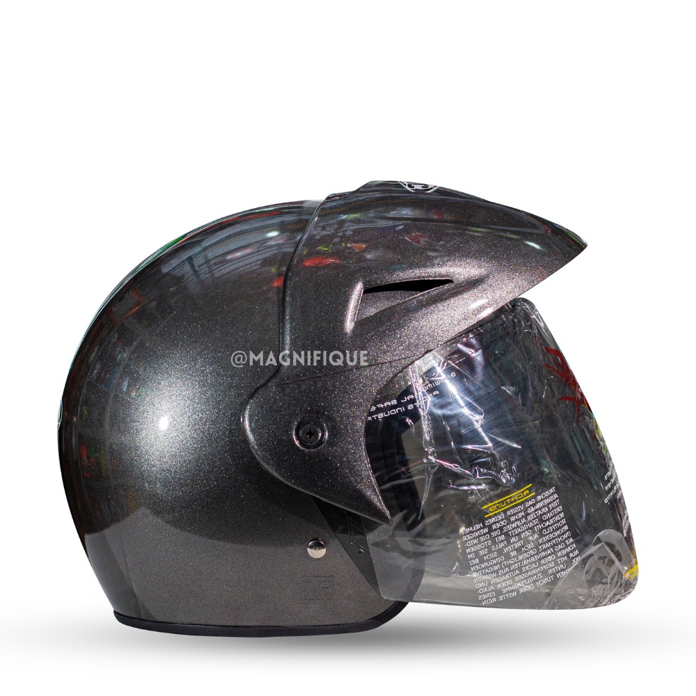 Jual Helm Half Face AMC Cen Cen Pet Single Visor Smoke Helmet SNI Helem