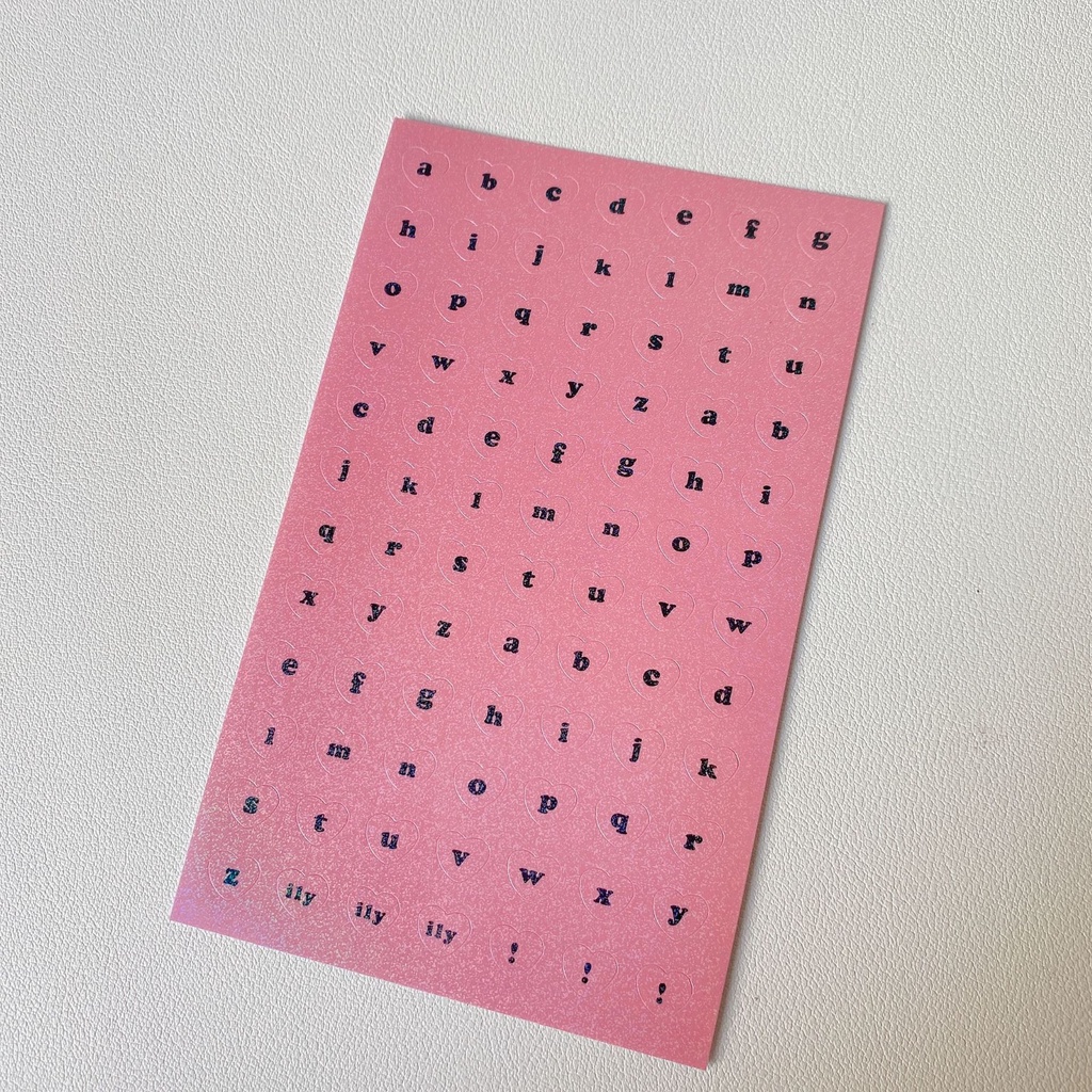Jual Korean Sparkling Sticker Retro Stiker Huruf alphabet simple pastel ...