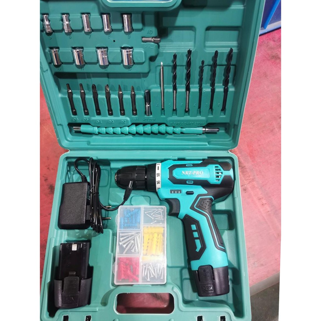 Jual Nrt Pro 330 Dc Set 26 Pcs 12v Cordless Screwdriver Drill Set Bor