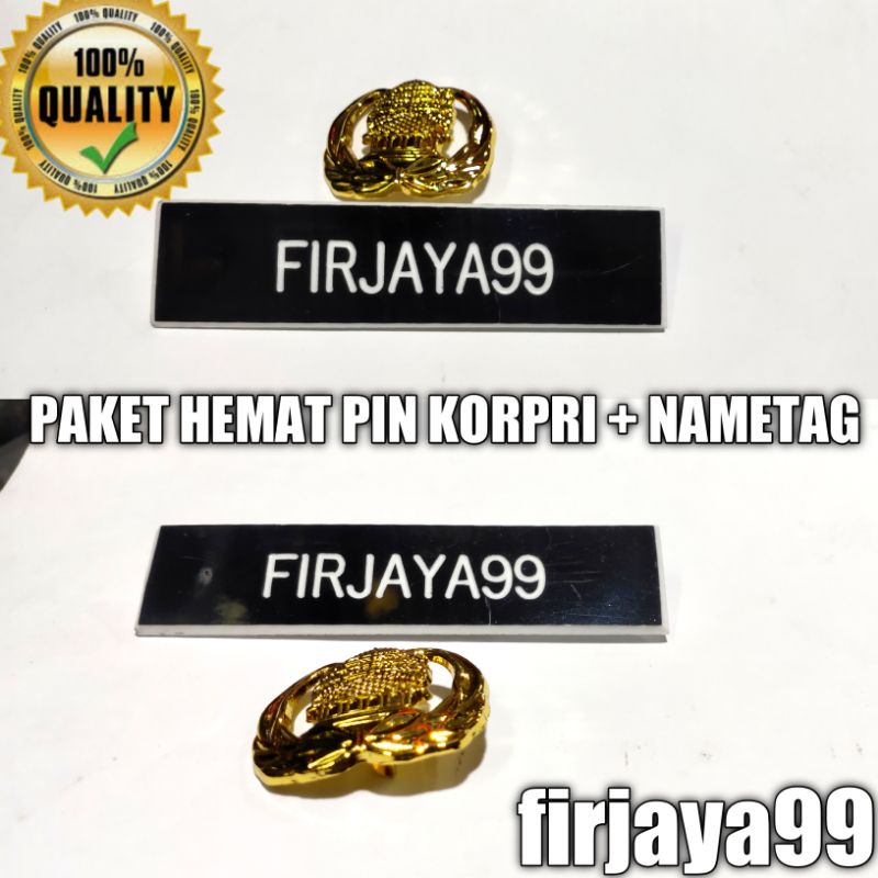 Jual paket hemat pin korpri+nametag premium ecklusive | Shopee Indonesia