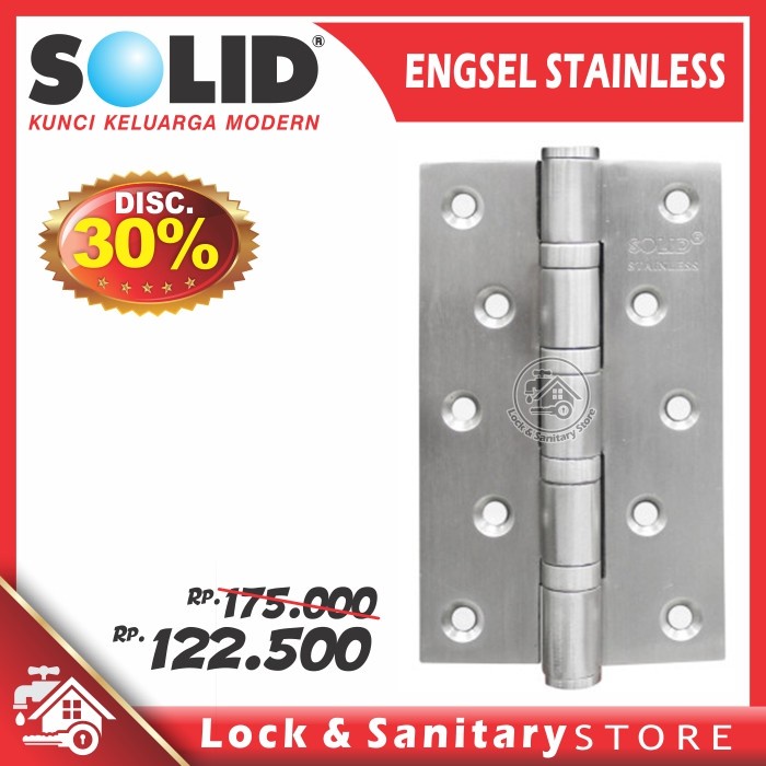 Jual Engsel Solid HSS SLD EK 18 5X3X3 4BB US 32D Engsel Pintu / Jendela ...