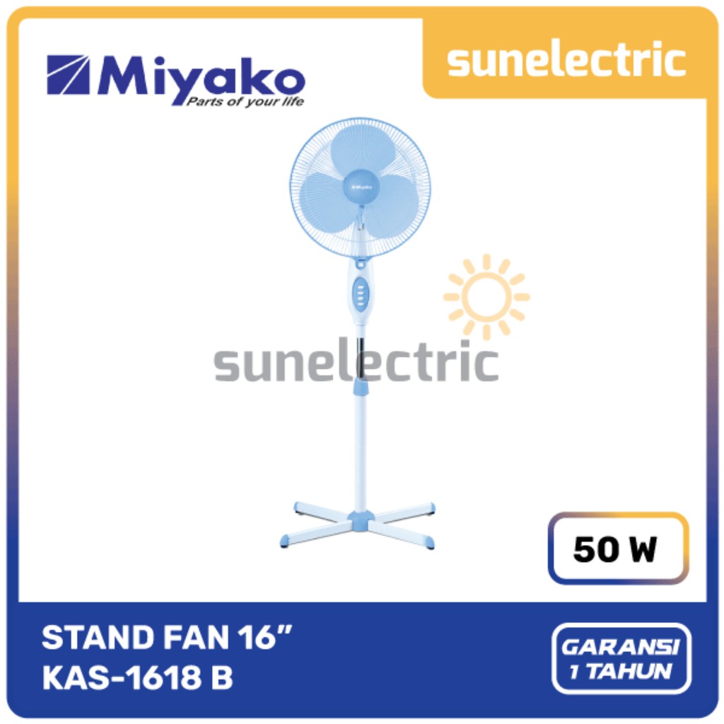 Jual Miyako KAS-1618 B Stand Fan + Desk Fan Kipas Angin Berdiri / Meja