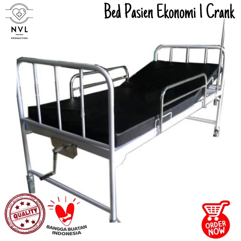 Jual Bed Pasien / Ranjang Pasien Ekonomi 1 Crank Engkol Rumah Sakit ...