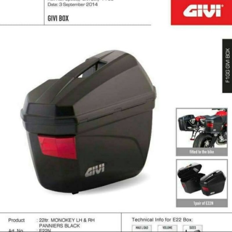 Jual Side Box Samping Givi E-22 Box GIVI 1Set Kiri Kanan Givi Original ...