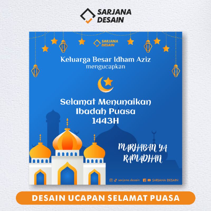 Jual Jasa Desain Ucapan Selamat Menunaikan Ibadah Puasa Ramadhan 1443H