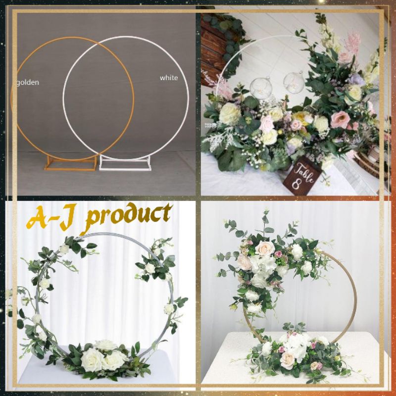 Jual Dekorasi Meja Hidangan Wedding,Lingkaran kerangka bunga meja