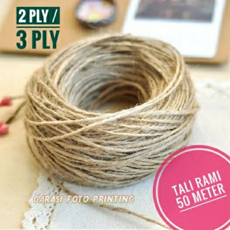 Jual Tali Rami 50 Meter 2Ply(2mm) dan 3Ply(3mm) | Shopee Indonesia
