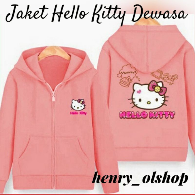 Jual Jaket Hello Kitty Dewasa Warna Salem Peach Jacket Fashion Wanita