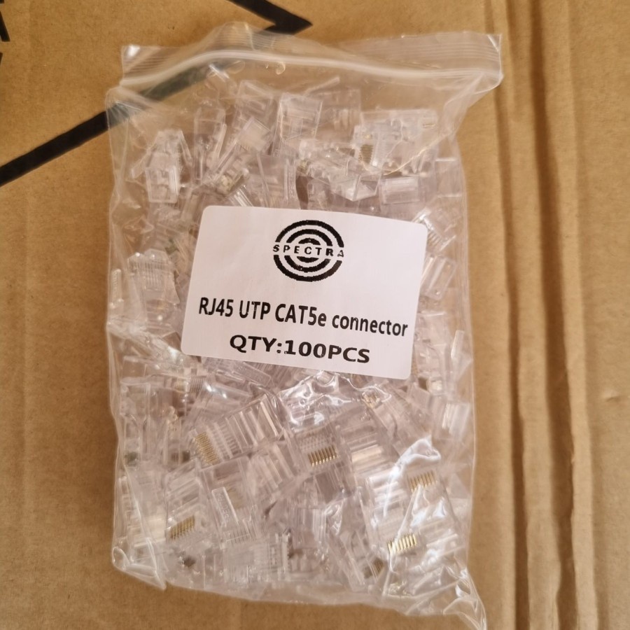 Jual Konektor Rj45 Spectra Utp Cat5e Rj 45 100Pcs | Shopee Indonesia