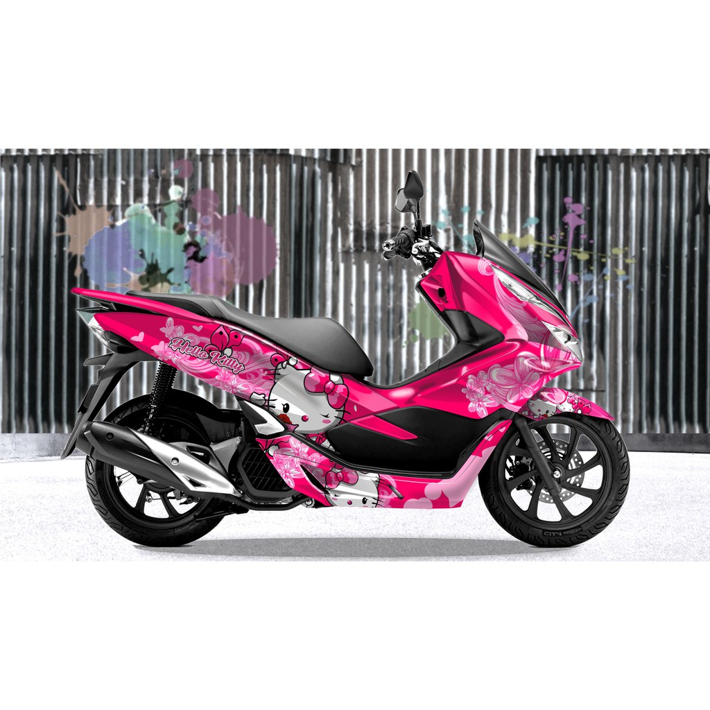 Jual DECAL HONDA PCX HELLO KITTY TERBARU PINK MATANG REAL PICTURE ...