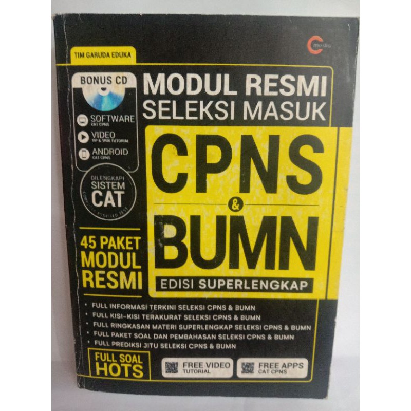 Jual Buku MODUL RESMI SELEKSI MASUK CPNS DAN BUMN EDISI SUPER LENGKAP ...