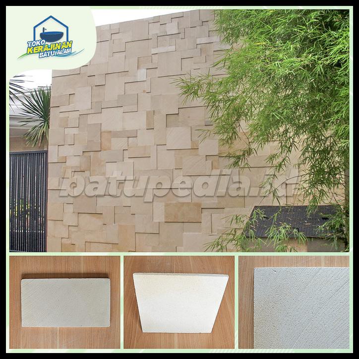 Jual Batu Alam Dinding Paras Krem Bisa Order Kombinasi Ukuran - 10X20