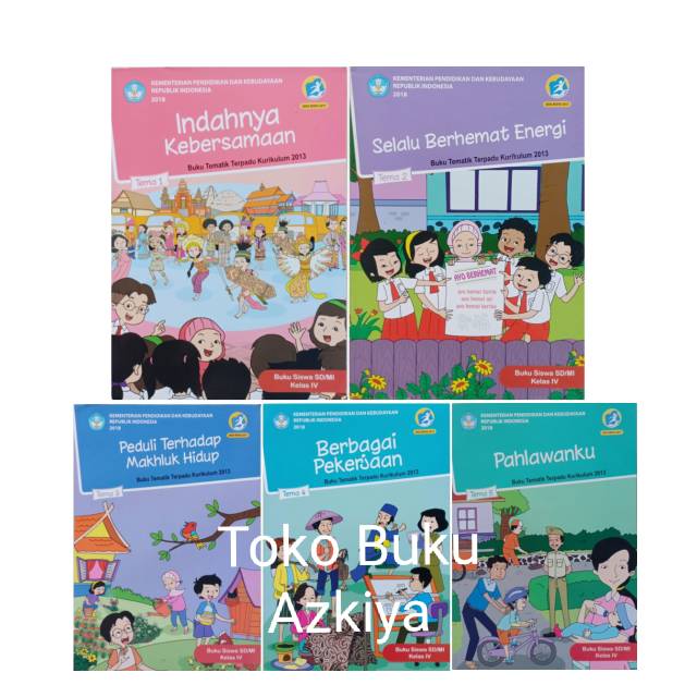 Jual Paket Buku Tema 1 2 3 4 5 Kelas 4 SD Kemendikbud | Shopee Indonesia