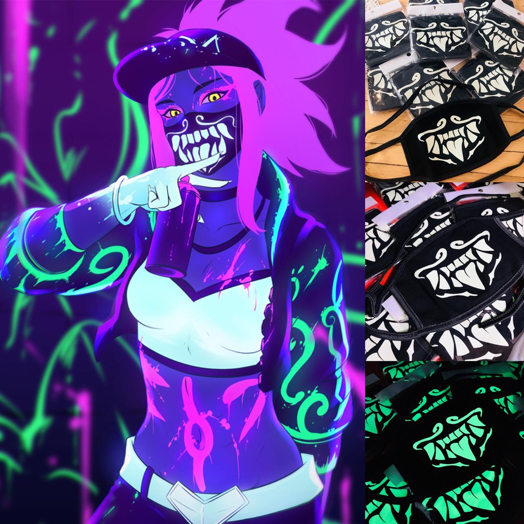 Jual Masker K/DA Akali VERSI II League of legends LOL Glow In Dark ...