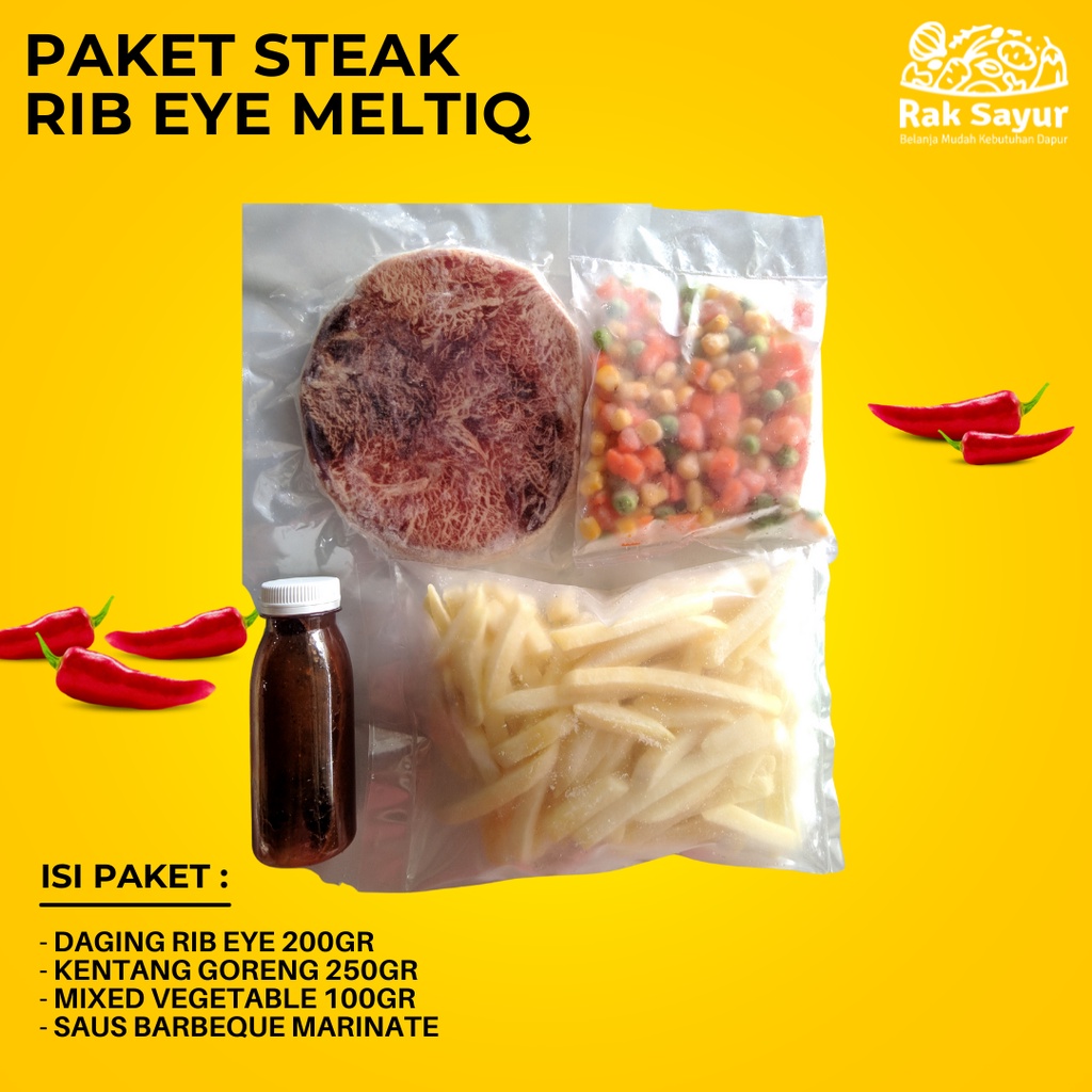 Jual Paket Steak Grill Komplit Daging Sirloin Rib Eye Meltique Paket ...