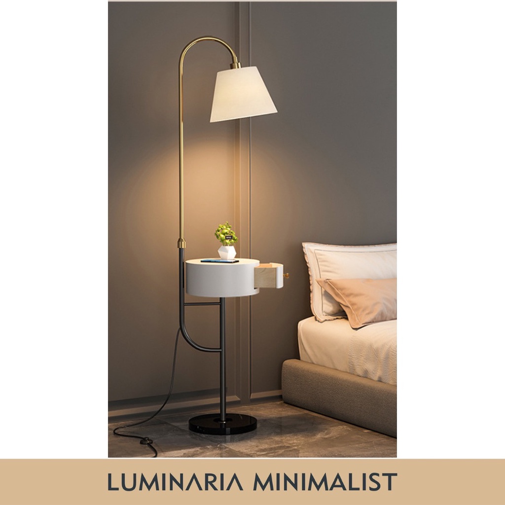 Jual Classic Side Table Standing Lamp Lampu Baca Berdiri Hias Minimalist Lampu Hias Berdiri