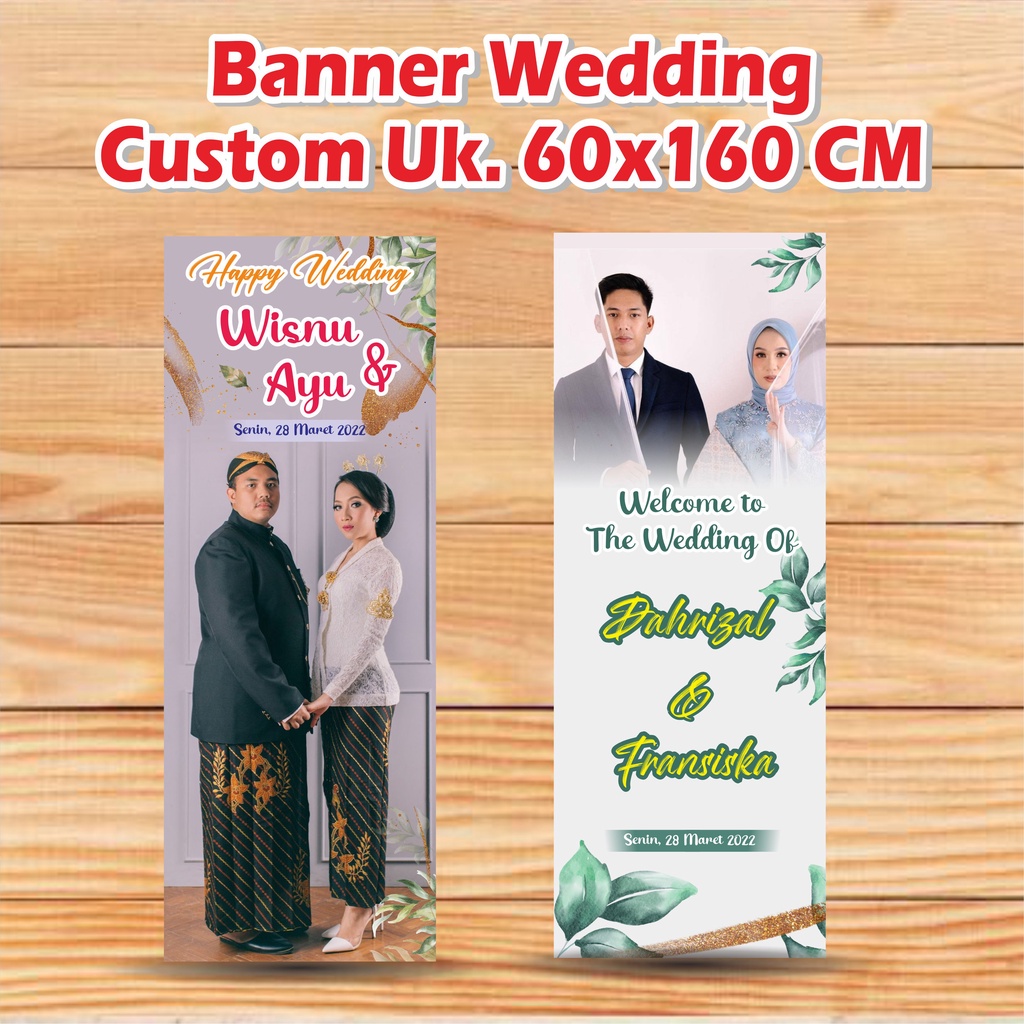 Jual BANNER WEDDING / SPANDUK WEDDING CUSTOM UK. 60X160 CM | BANER ...