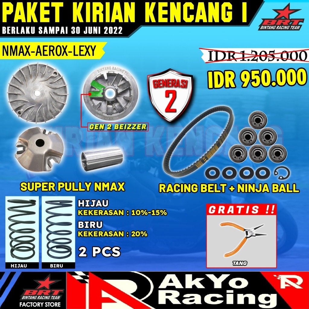 Jual Paket Kirian Super Pully Brt Nmax Old Nmax New Aerox Lexi Generasi Shopee Indonesia