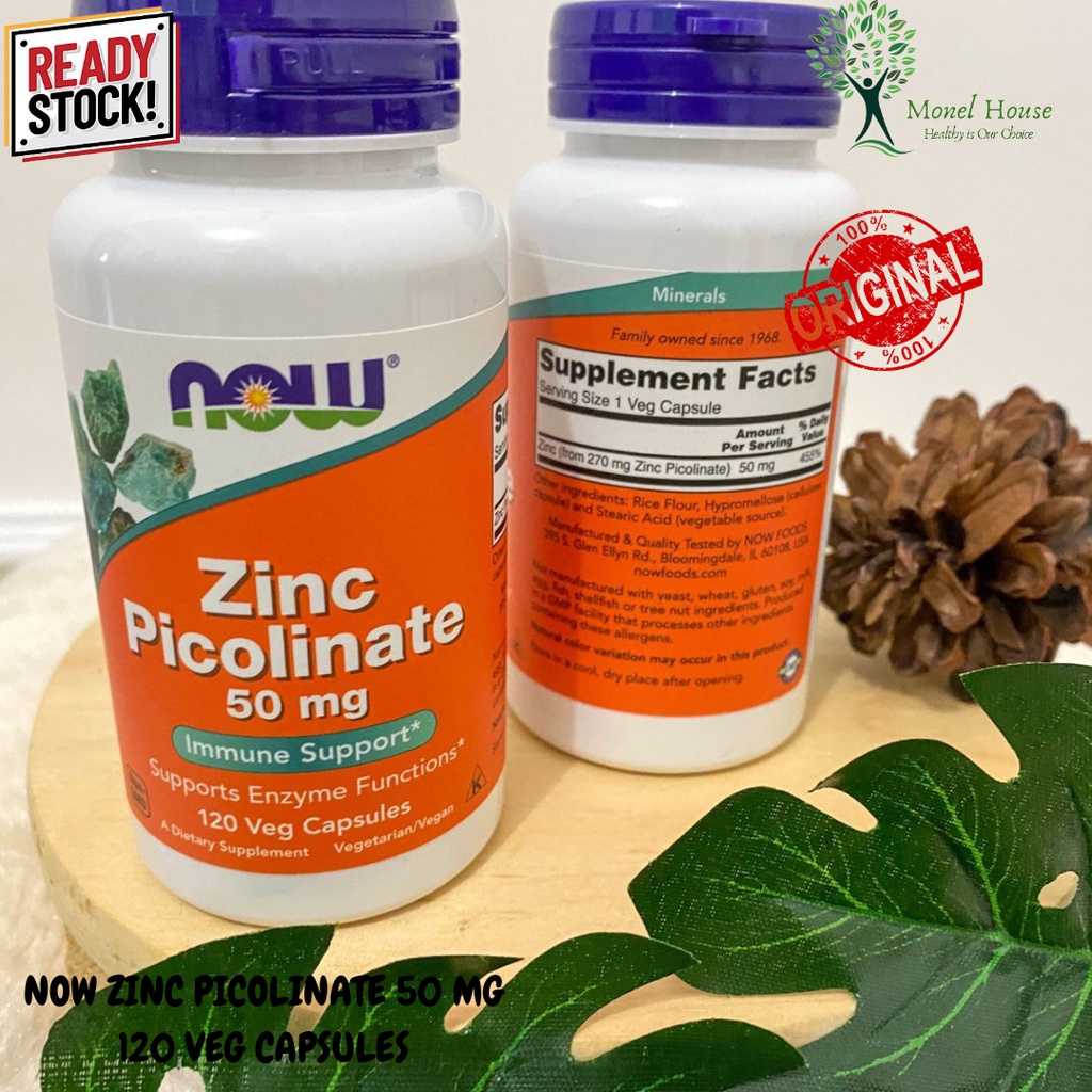Jual [READY STOCK] NOW ZINC PICOLINATE 50 MG 60&120 VEG CAPSULES