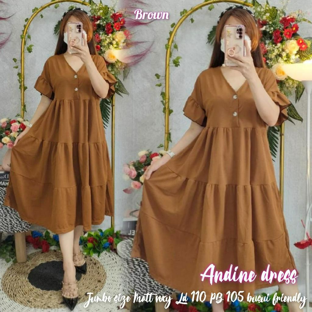 Jual Dress Jumbo Dress Andine Dress Fuji Dasterterkini Dressvoxy Dressmurah Shopee 