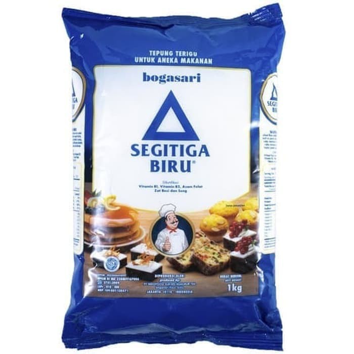 Jual Tepung Terigu Segitiga Biru Premium 1kg [ Protein Sedang