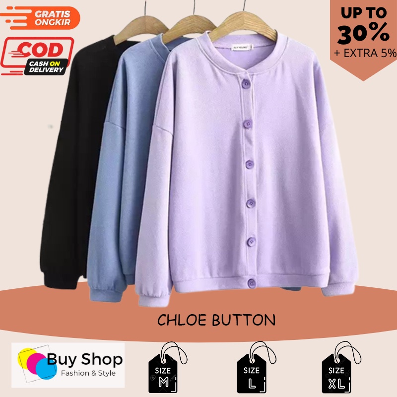 Jual jacket wanita korean styele CHLOE BUTTON ukuran M L XL jaket cewek