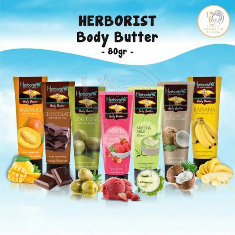Jual HERBORIST BODY BUTTER WITH SEA BUTTER KEMASAN TUBE 80 G ALL VARIAN