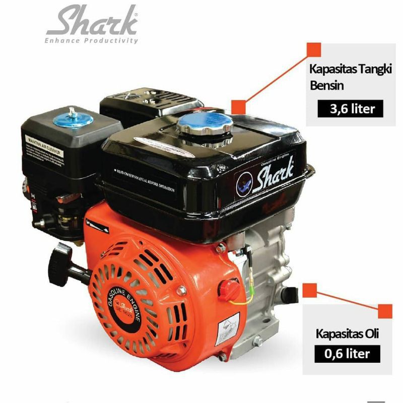 Jual Gasoline Engine Shark SE162 (5.5HP) tank 3.6L Mesin penggerak ...