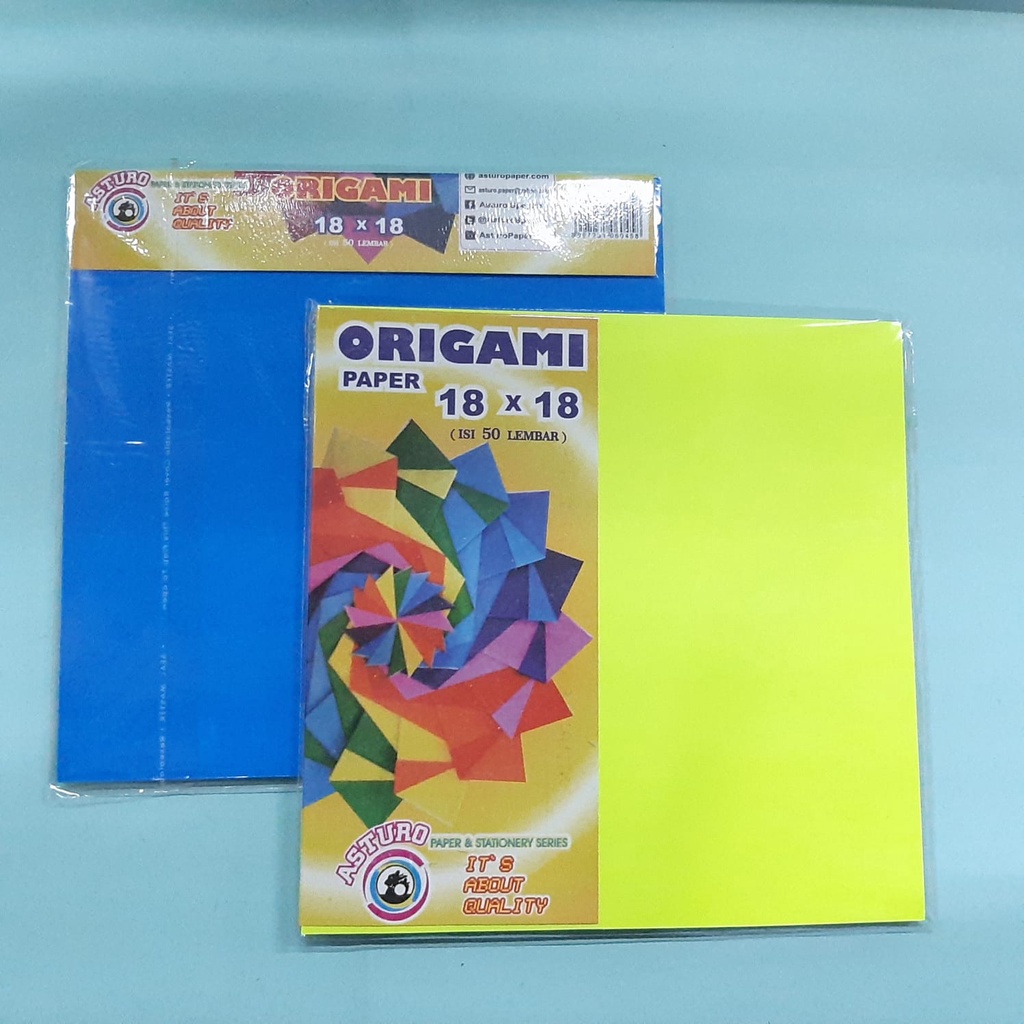 Jual Kertas Lipat Asturo Origami 18x18 Isi 50 Lembar Warna Warni