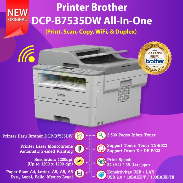 Jual Brother DCP-B7535DW Multi-Function Monochrome Laser Printer ...