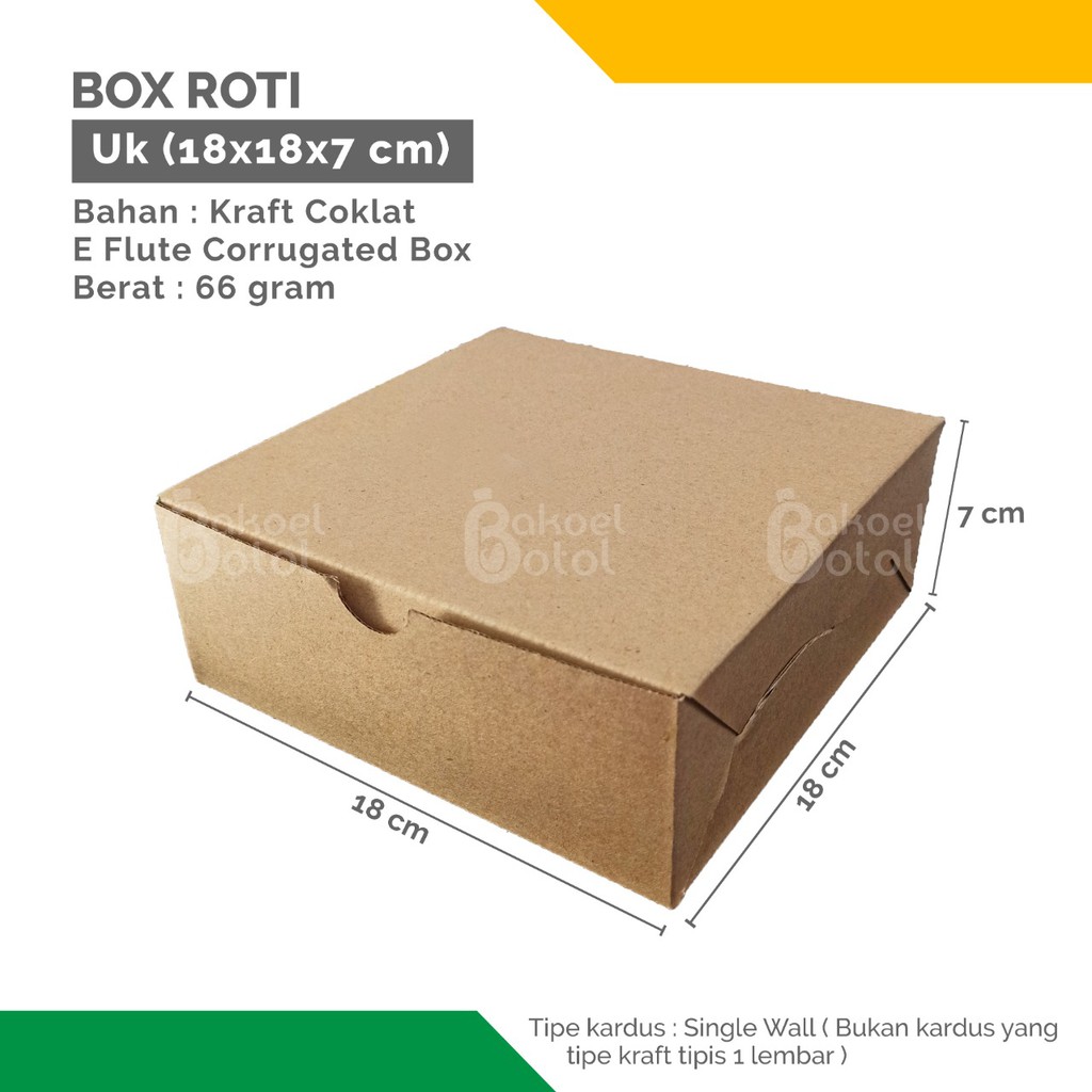 Jual TERMURAH BOX ROTI UKURAN 18x18x7 / BOX KRAFT COKLAT | Shopee Indonesia