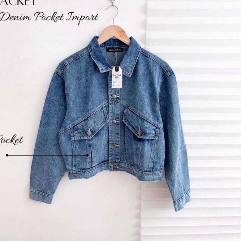 Jaket jeans hoodie wanita sale