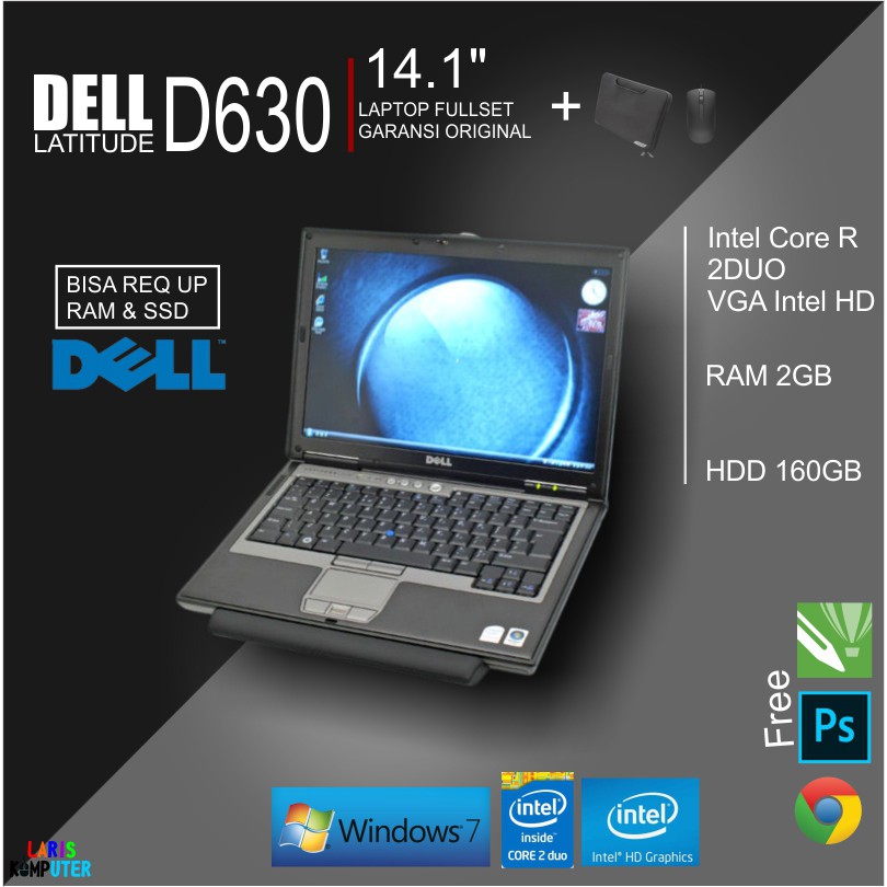 Jual Laptop Dell D630 Mulus Fullset Intel Core 2DUO RAM 2GB HDD 160GB ...