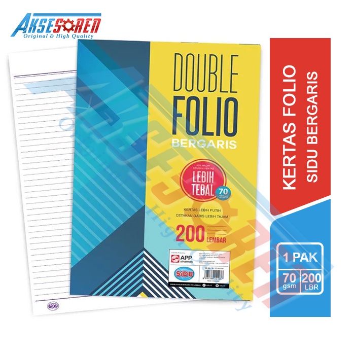 Jual KERTAS KERTAS FOLIO SIDU [200 LEMBAR] / DOUBLE POLIO BERGARIS 1 ...