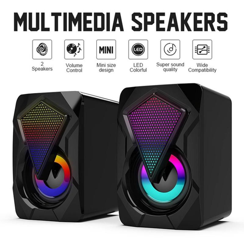 Saashi X2 RGB Computer Speaker Mini Wired Desktop Sound System main image 1