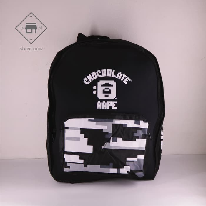 NEW TAS AAPE X CHOCOLATE AAPE X CHOCOLATE BACKPACK TAS BAPE GROSIR MURAH