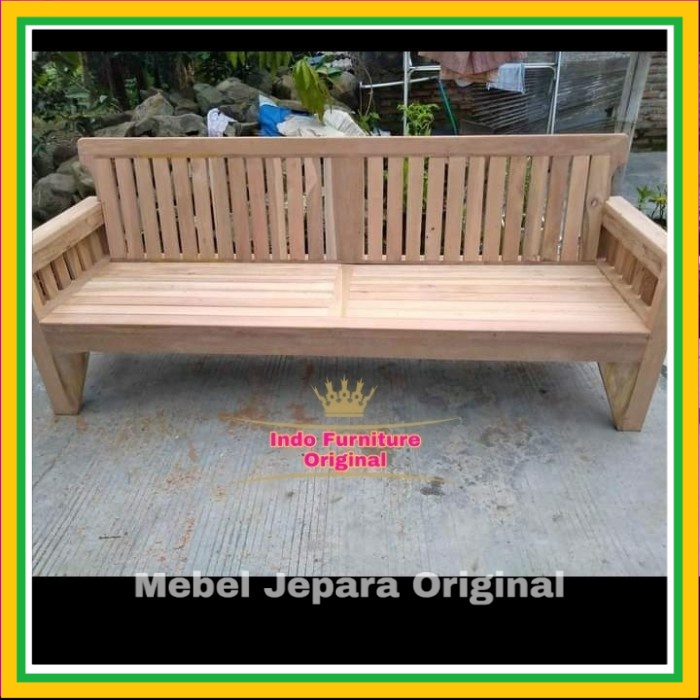 Jual Kursi Panjang Daybed Resban Bale Bale Lincak Teras Kayu Bengkirai