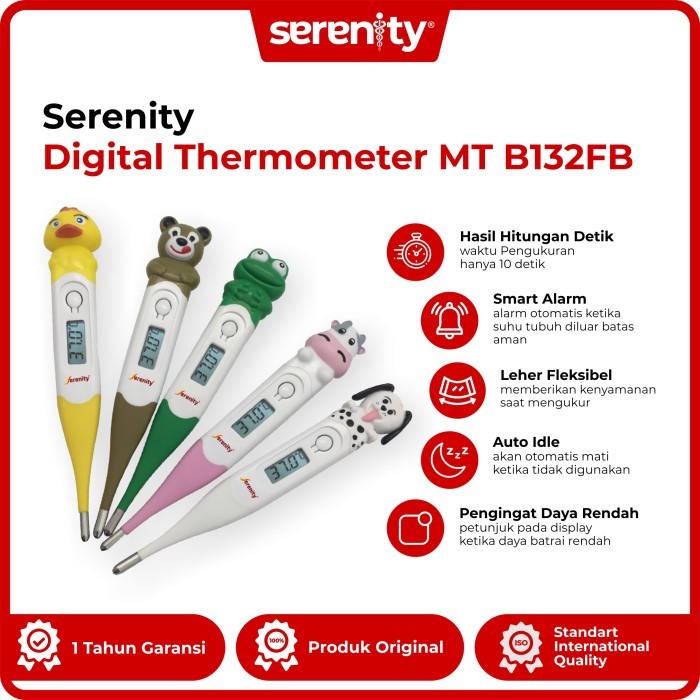 Jual THERMOMETER DIGITAL KARAKTER SERENITY MT-B132-FB UJUNG LENTUR ...