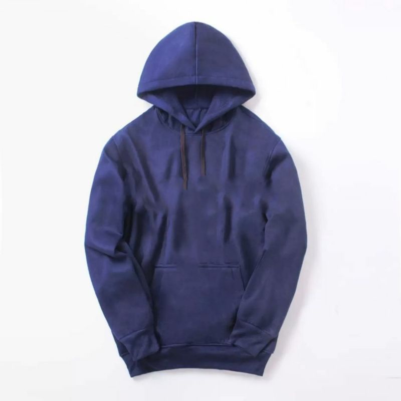Jual Hoodie Biru Dongker Polos Pria Wanita Cotton Fleece S M L XL XXL