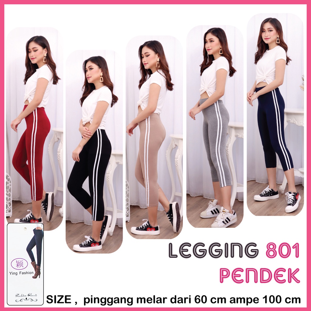 Jual Legging Stripe Pendek Legging Stripe Putih Legging Strips Putih Legging