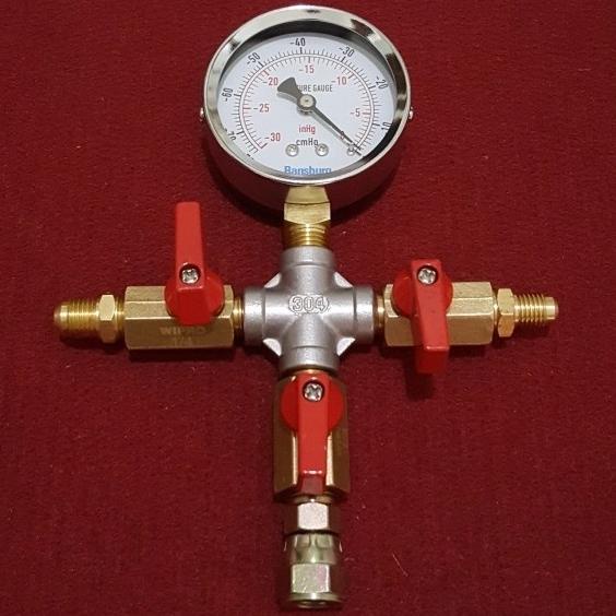Jual Vacum Gauge Ransburg with Valve 5/16 & Valve 1/4 Vacum Pump AC ...
